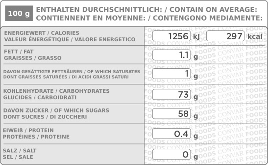 Convar Foods 50 x Mistura de Frutas Energéticas em Pó CONVAR-X (5g)