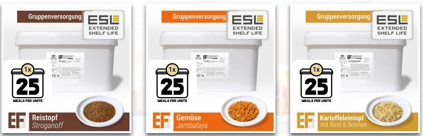 Convar Foods Gruppenversorgung Emergency Food Meals - 25 bis 50 Portionen