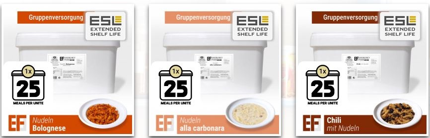 Convar Foods Fourniture groupée de repas alimentaires d'urgence - 25 à 50 portions