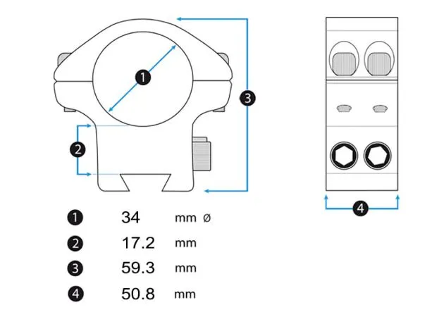 Arken Optics Pierścienie montażowe Halo 34 mm Halo Weaver/Picatinny