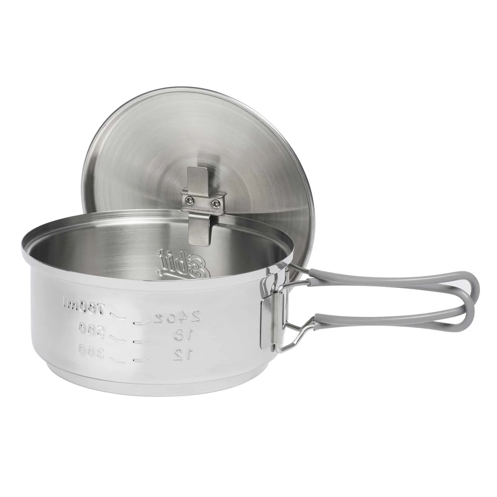 Esbit Camping cooking set for solid fuel with pot made of 18/8 stainless steel - 1,000 ml