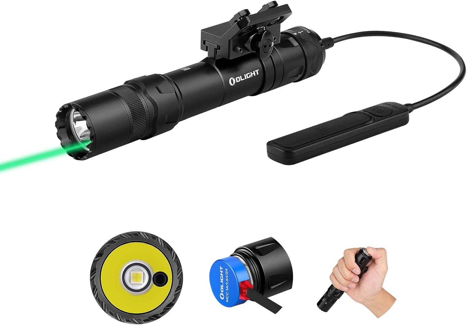 OLight Odin GL M com montagem MLOK e laser verde - 1500 lumens