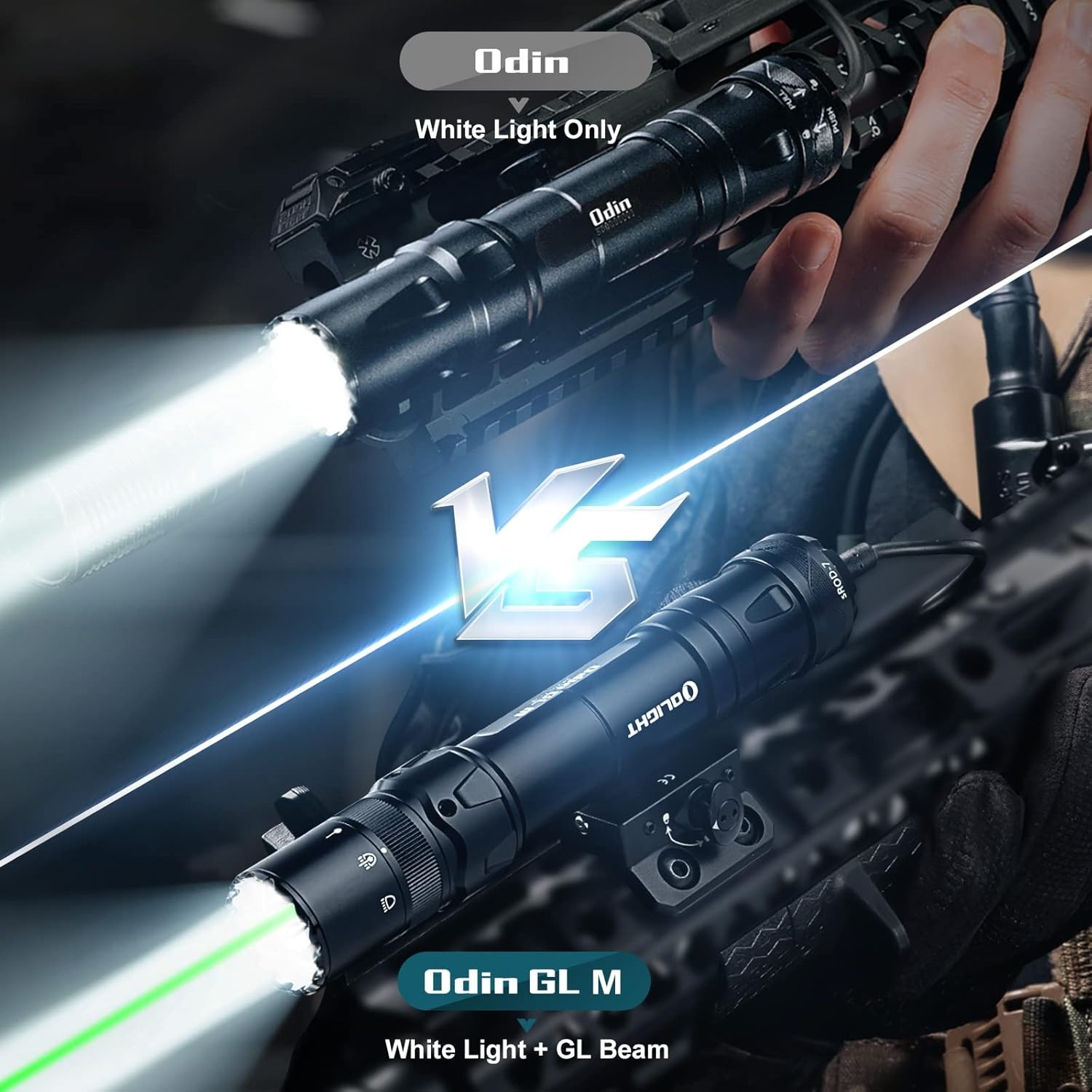 OLight Odin GL M com montagem MLOK e laser verde - 1500 lumens