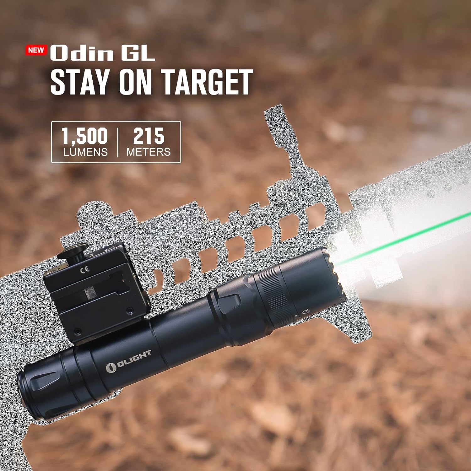 OLight Odin GL com laser verde - 1500 lúmens