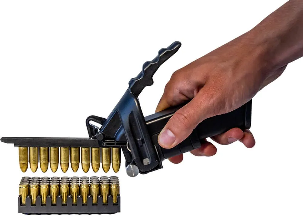 Nine Reloaded Ayuda de carga para cargadores de pistola de calibre 9 mm.