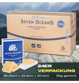 Seven Oceans Rations journalières XXL 24 x 500 g - nourriture d'urgence à durée de conservation maximale