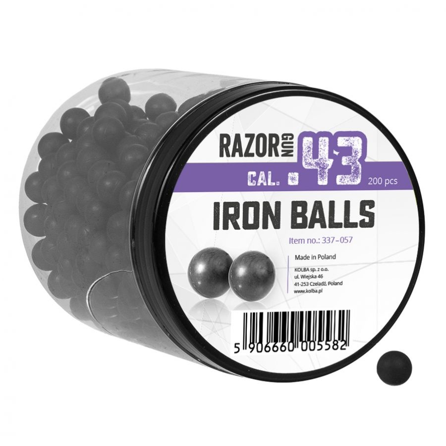 RazorGun Bolas de borracha com enchimento de ferro cal .43 - 200 peças