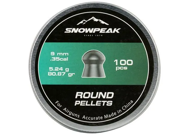 Snowpeak Główka okrągła 80,87 diabolos ziarno 9 mm / .35 - 5 x 100 sztuk