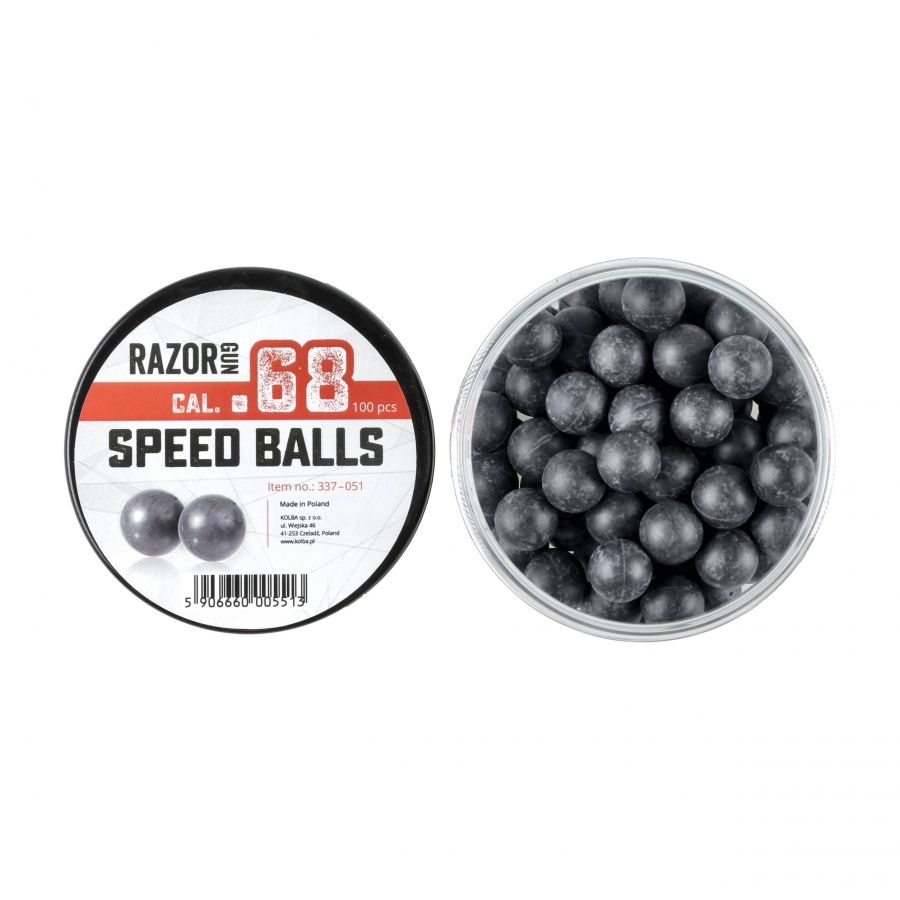RazorGun Billes caoutchouc cal .68 pour HDX/HDS/PS-300 - 100 pièces