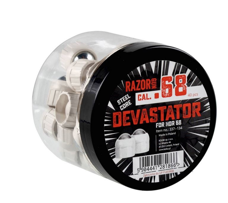 RazorGun Devastator Steel Core Cal .68 for HDR 68 - 40 pieces