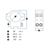 Arken Optics Montura Cantilever de precisión rígida de 34 mm, 0 MOA, Weaver/Picatinny