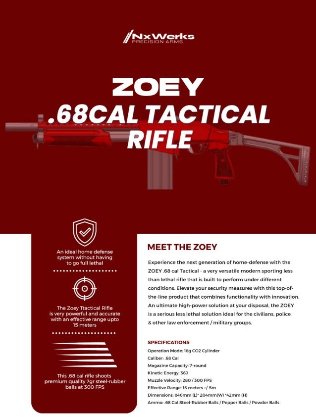 NxWerks ZOEY .68 Tactique MagFed RAM 36 Joules - Cal.