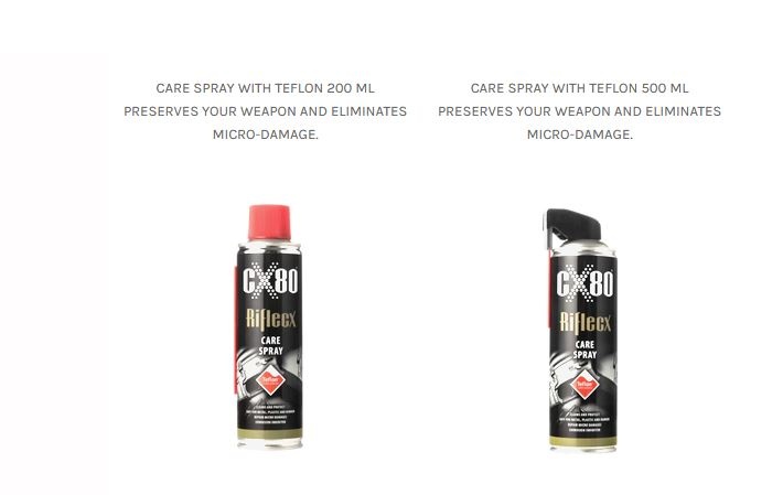 RifleCX Spray para cuidados com armas com Teflon