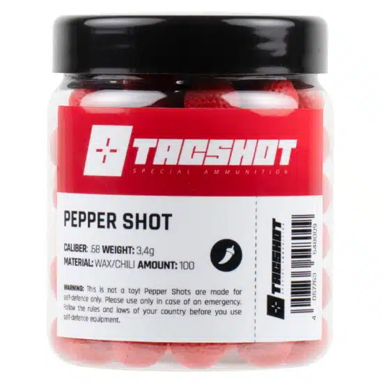 TacShot Boules de poivre de 3,4 g, calibre 68 - 100 pièces