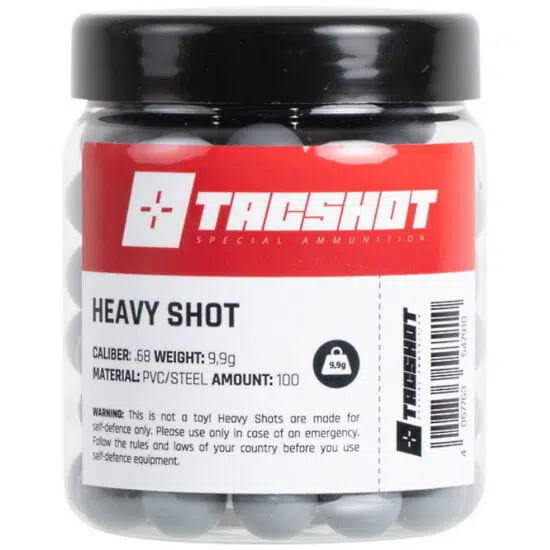 TacShot Proiettile interamente in metallo Heavy Shot da 9,9 g cal. 68 - 100 pezzi