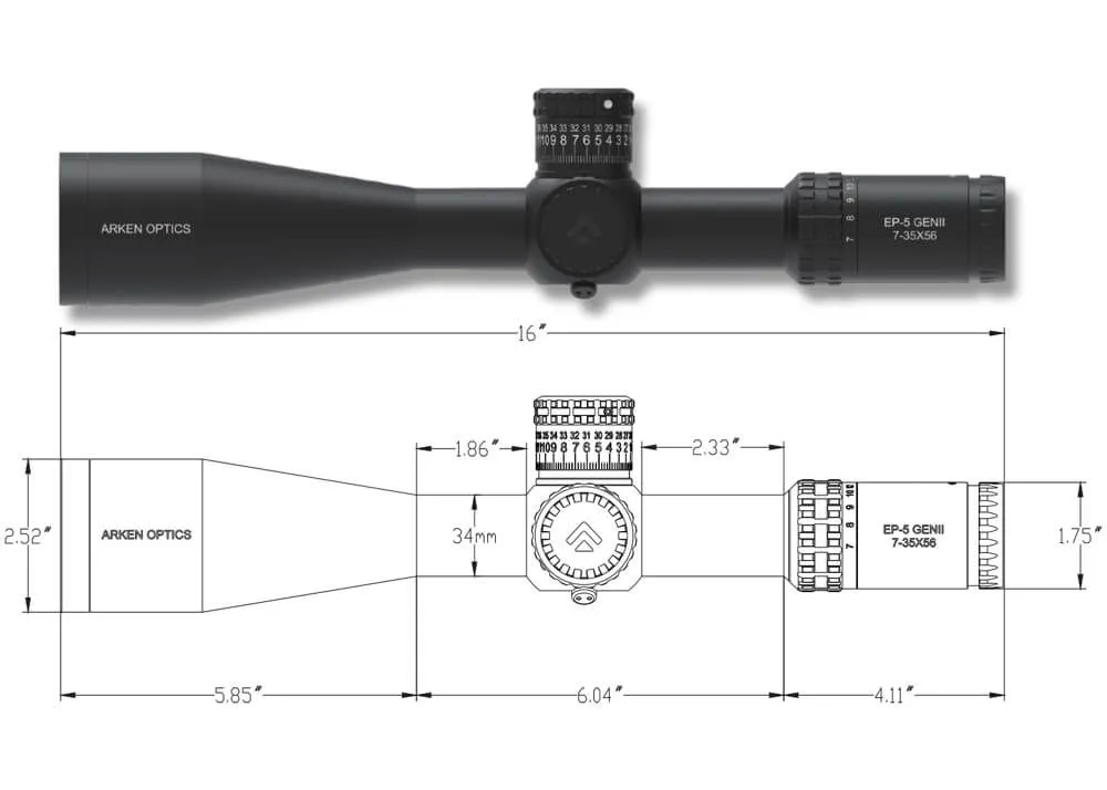 Arken Optics EP5 Gen 2 7-35x56 riflescope