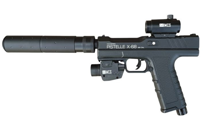 NxWerks Tuninglauf + Schalldämpfer für X-68 Pistelle RAM - Max Power Kit +50 Joule