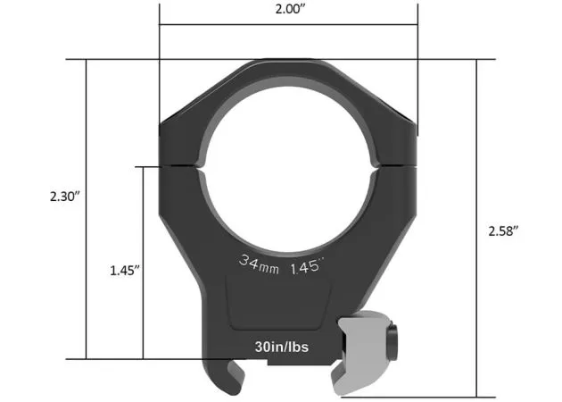 Arken Optics Halo Titanium 34 mm Montageringe Weaver/Picatinny