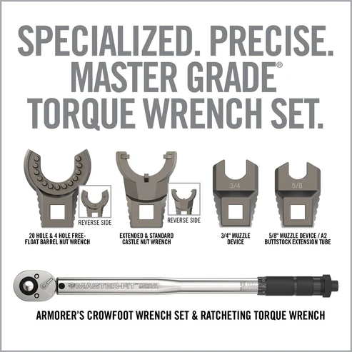 Real Avid AR15 Master-Fit Crowfoot Wrench Set - 5 pieces