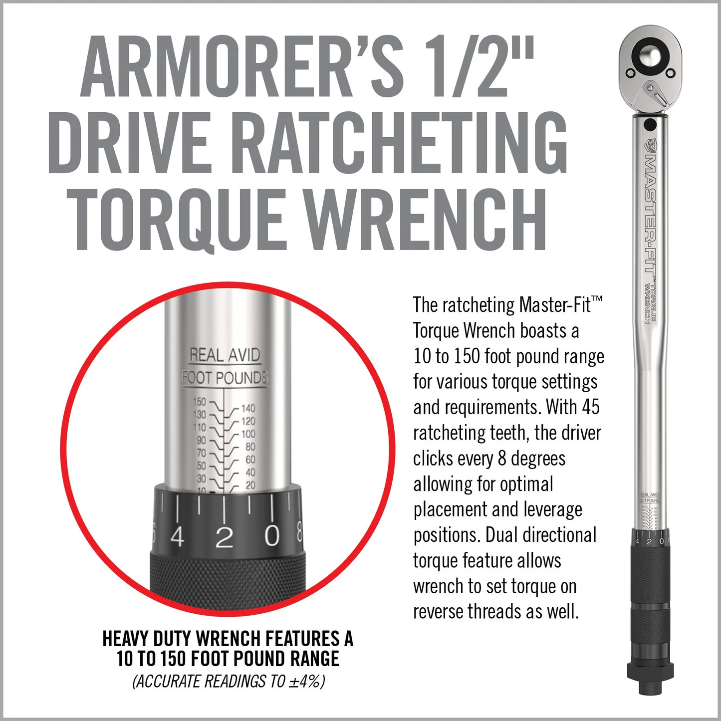 Real Avid AR15 Master-Fit Crowfoot Wrench Set - 5 pieces