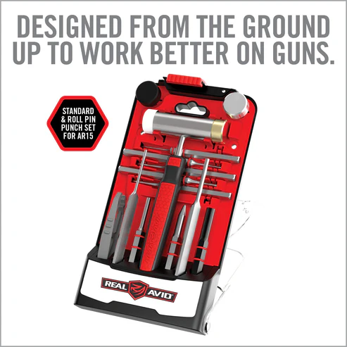 Real Avid Juego de martillo Accu-Punch y punzón AR15