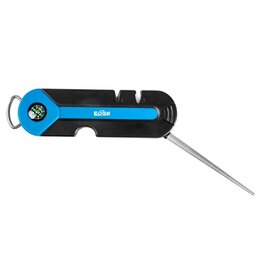 Country mobile knife sharpener with compass and emergency whistle