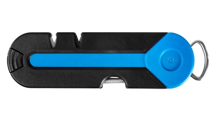 Country mobile knife sharpener with compass and emergency whistle