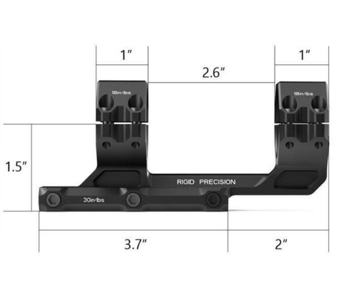 Arken Optics Supporto a sbalzo rigido di precisione da 34 mm 0 MOA Weaver/Picatinny