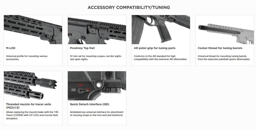 Umarex Carabine tactique T4E TC 68 – Édition hybride AR-15 40 Joules - Cal. 68
