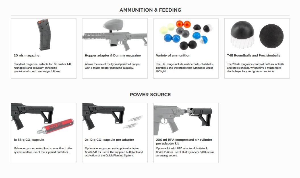 Umarex Carabine tactique T4E TC 68 – Édition hybride AR-15 40 Joules - Cal. 68