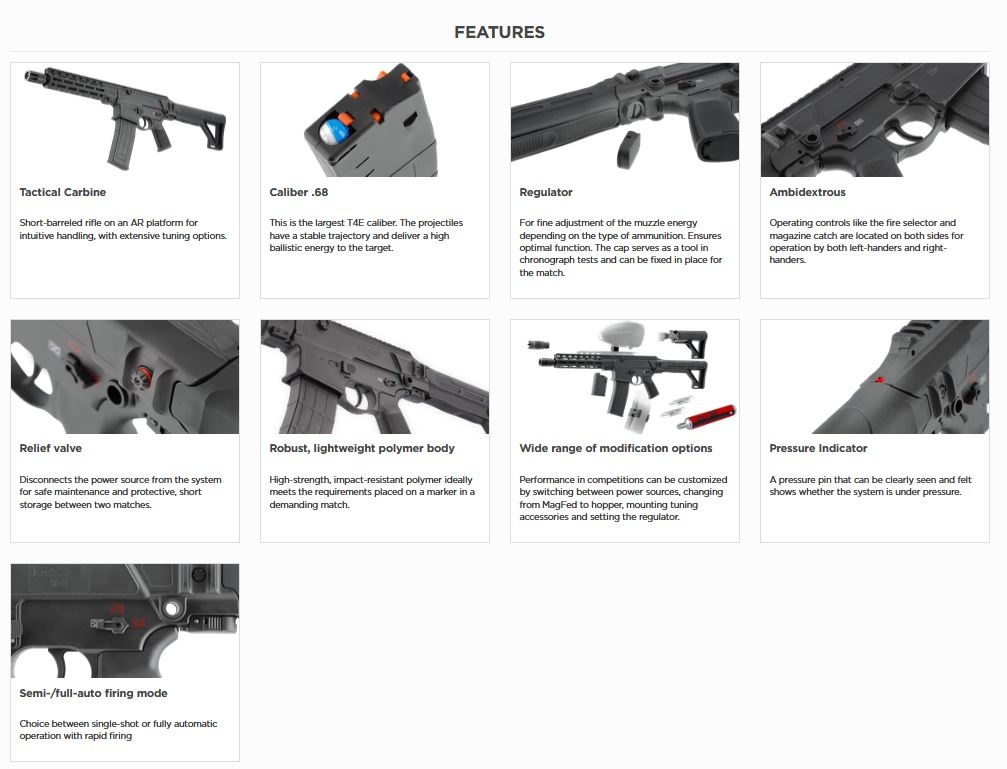Umarex Carabine tactique T4E TC 68 – Édition hybride AR-15 16 joules - Cal. 68