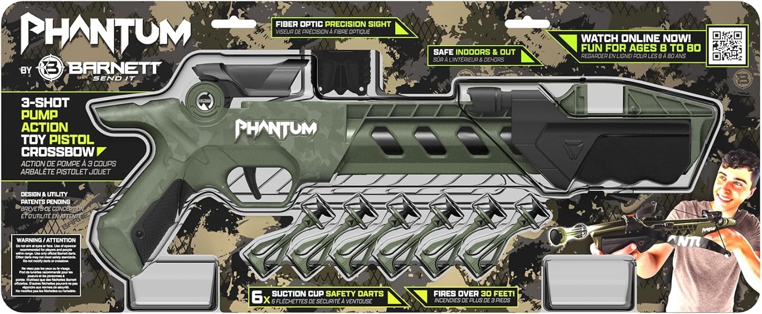 Barnett Besta com Ventosa Compacta Phantom Kids - Verde Oliva