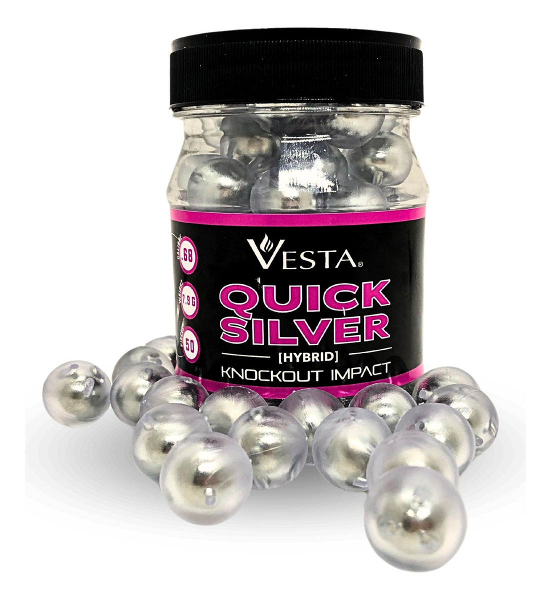 Vesta Quicksilver Hybrid Knockout Impact Balls Cal. .68 - 50 pieces