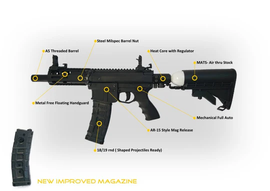Valken  Marcador de paintball híbrido Milsig M17 G3 con cargador, calibre 68