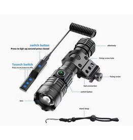 WADSN Torcia LED ad alta potenza con zoom e attacco Picatinny