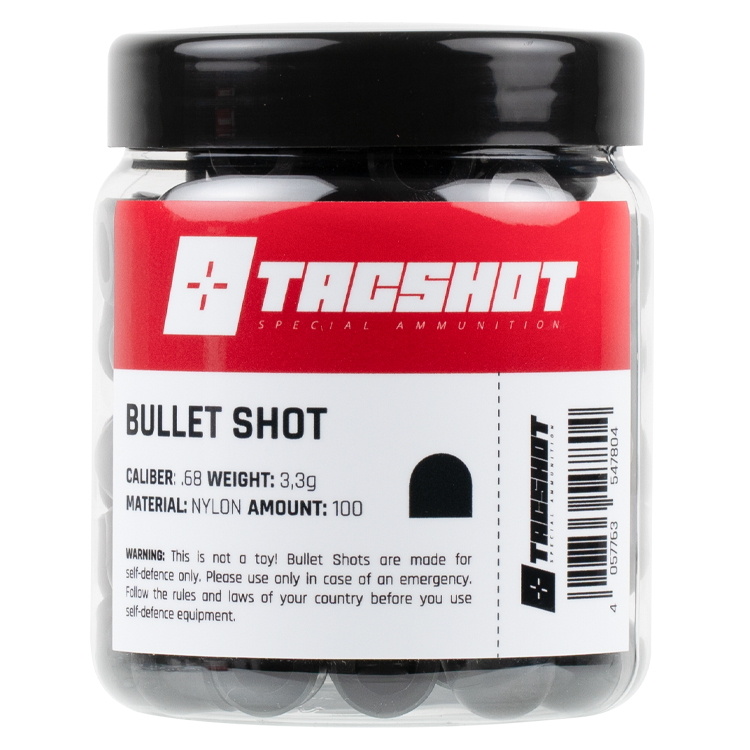 TacShot Balas de precisión BULLET SHOT de 3,3 g, calibre 68, 100 unidades