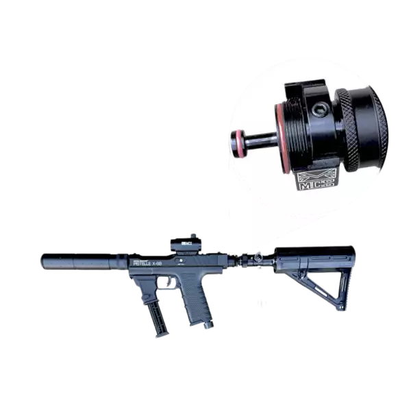 MCS Adaptador HPA para coronha com válvula liga/desliga integrada para Pistelle X-68