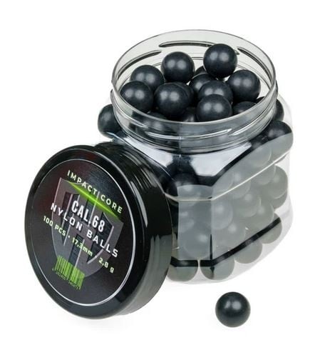 HD24 2.8g Nylon Balls Impact Core Bullets Cal. .68 - 100 pieces