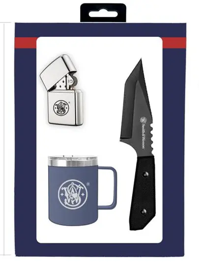 Smith & Wesson Zestaw kempingowy – nóż Tanto, kubek termiczny i zapalniczka benzynowa