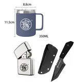 Smith & Wesson Zestaw kempingowy – nóż Tanto, kubek termiczny i zapalniczka benzynowa