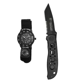 Smith & Wesson Extreme Ops Combo – nóż taktyczny i wodoodporny zegarek z kompasem