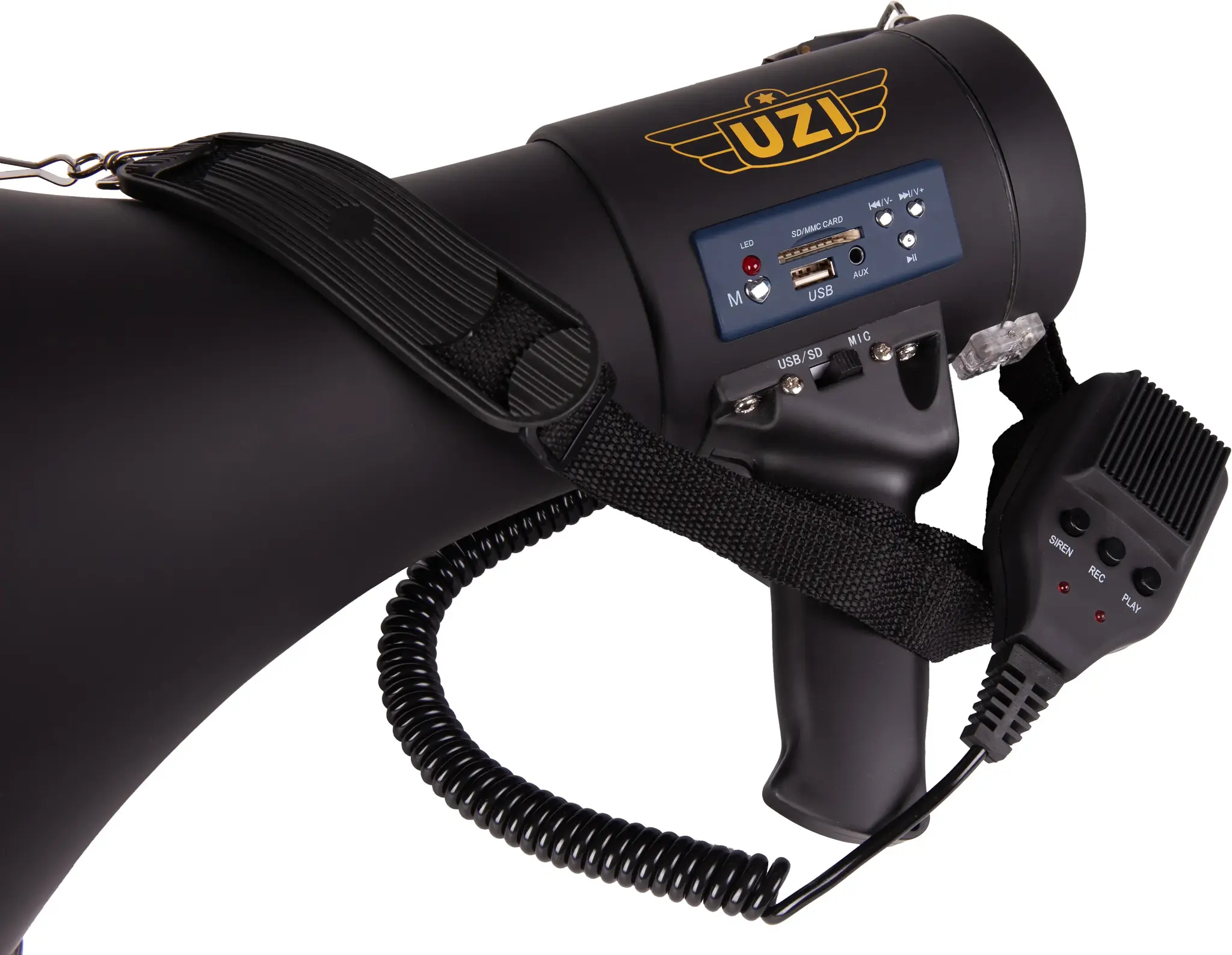 UZI Megáfono PRO de 50 vatios – Alcance de 500 m