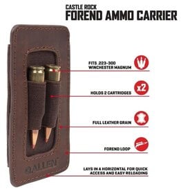 Allen Estuche de cuero para 2 cartuchos de bola para la parte delantera - marrón