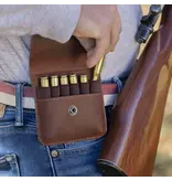 Allen Leather belt pouch for 6 rifle cartridges - brown