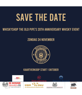 The Old Pipe's 20th anniversary Whisky event 24 november *Kaartverkoop start 1 oktober!*