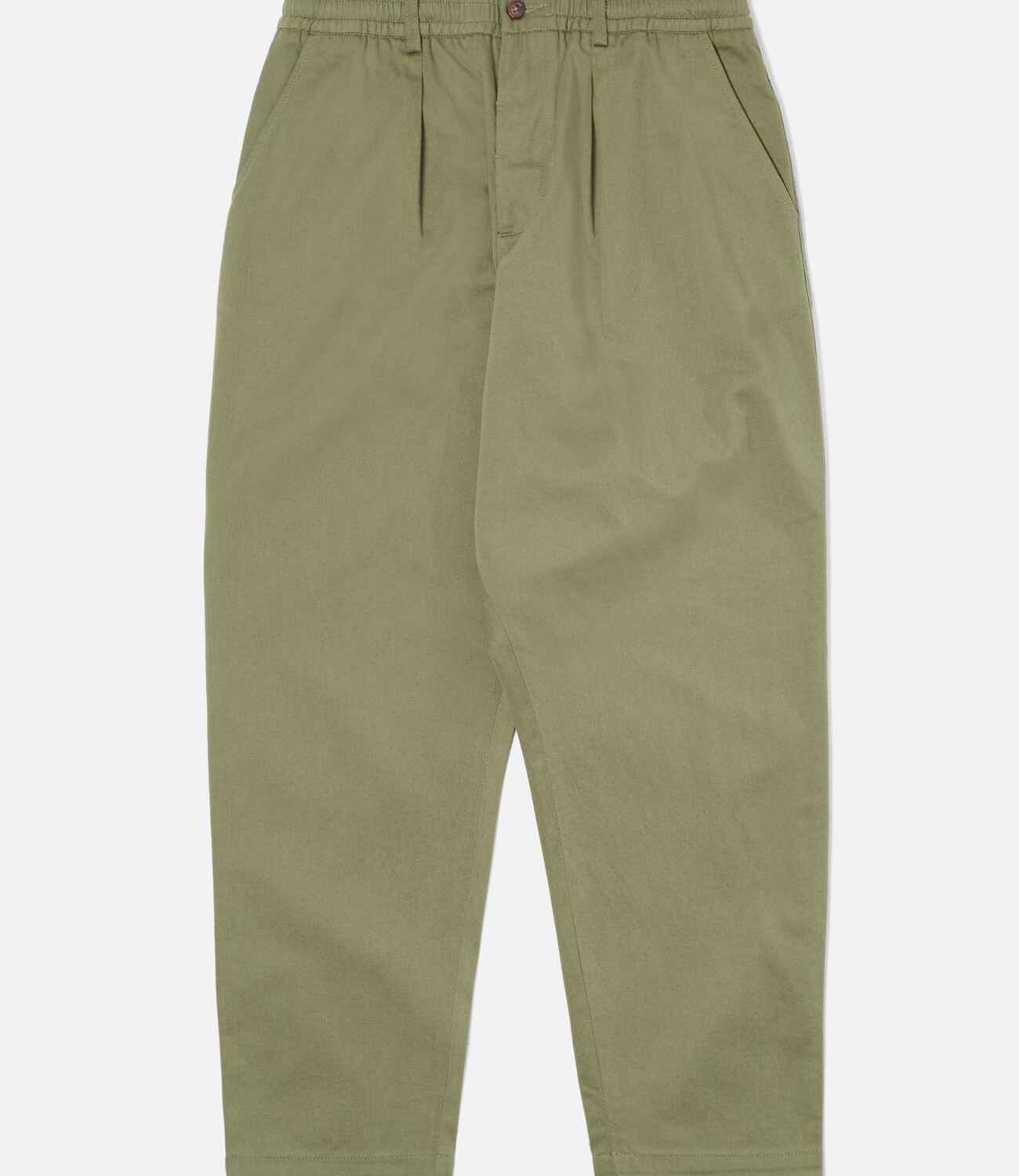 Twill pleated track pant - Light olive