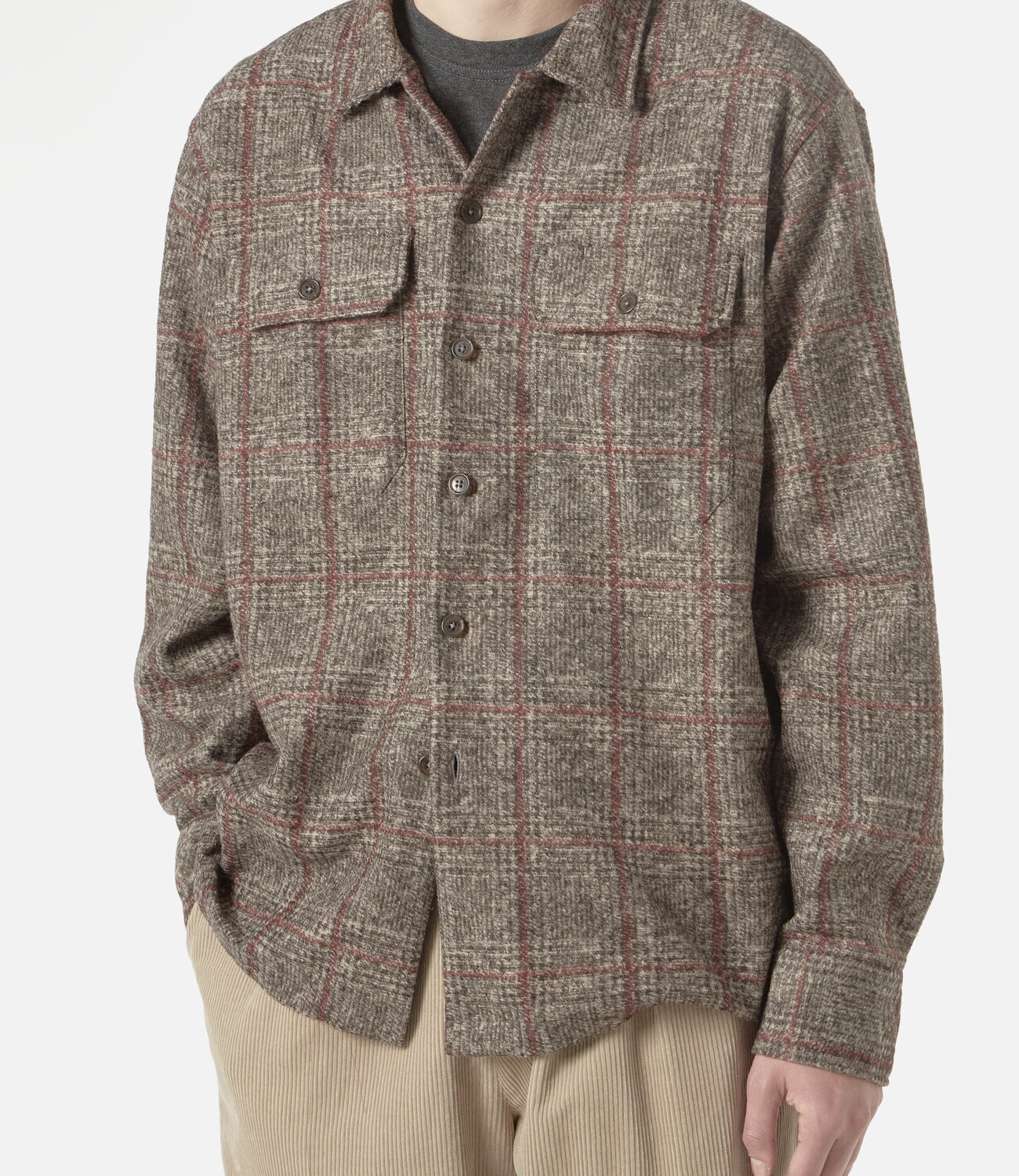 Bari Fleece L/S Utility Shirt - Brown