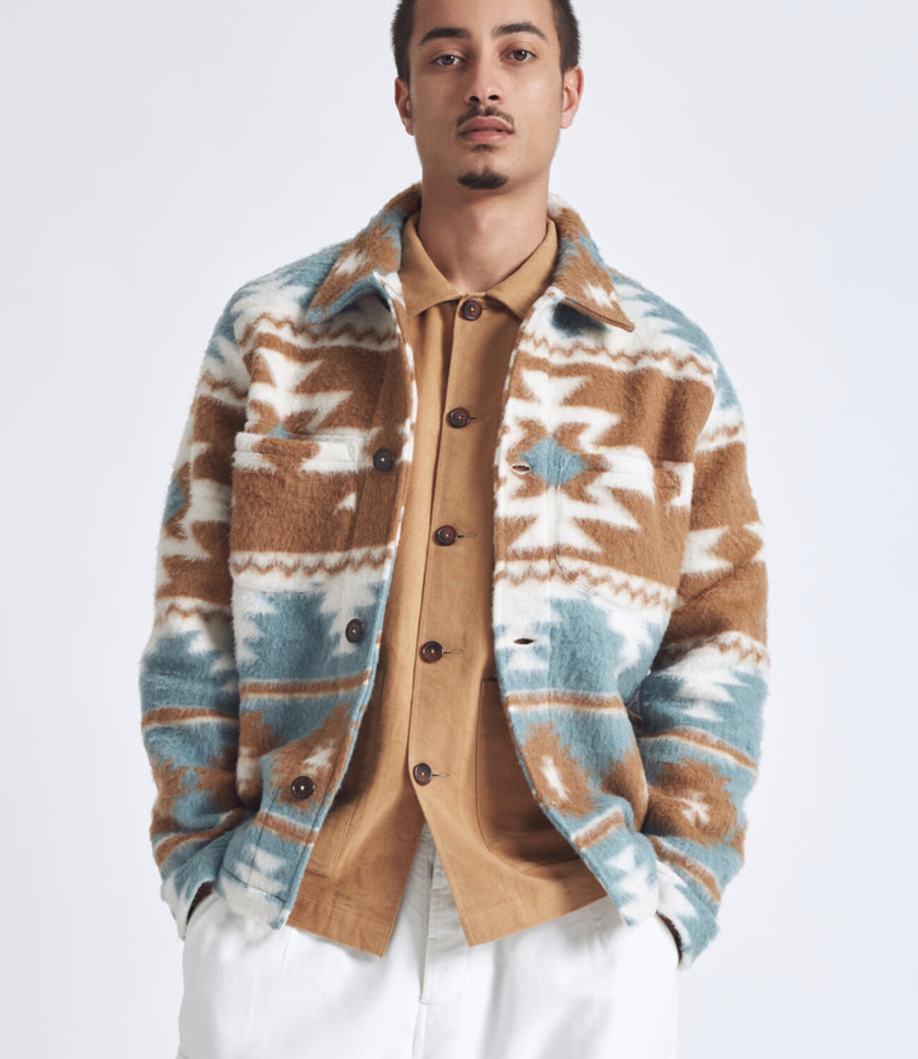 Lumber Jacket Santa Fe Fleece - Sand Ecru