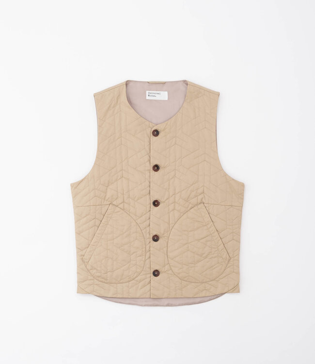 Universal Works Travail gilet recycled fine nylon - Pale khaki