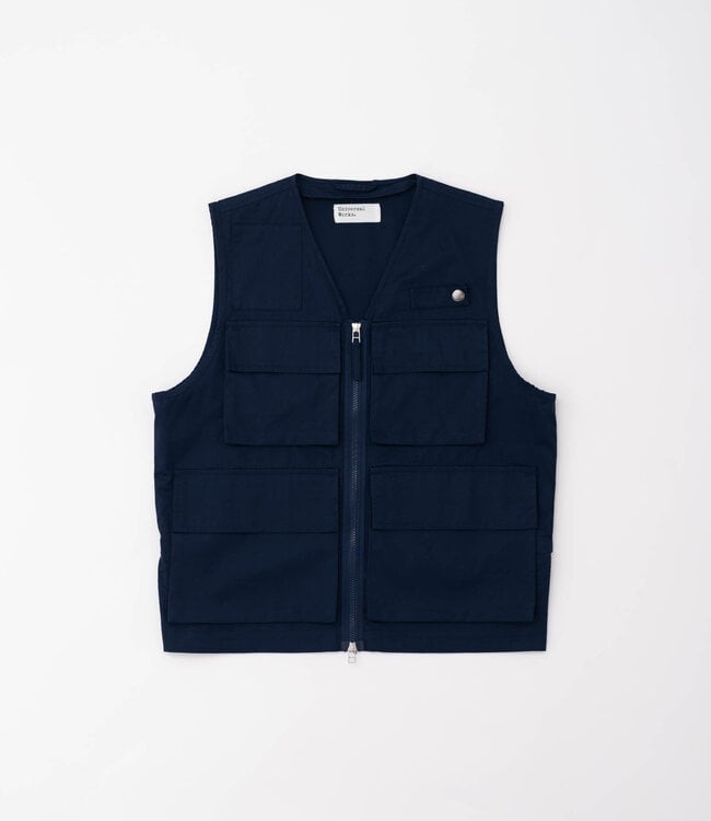 Universal Works Photographers Gilet fine twill - Navy